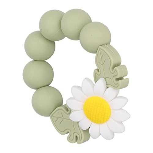 Links de silicone para bebês, pulseira segura para bebês, flor fácil de limpar, bela flor, cor brilhante, alívio da dor em