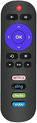 Controle remoto de TVs TCL Roku substituído por Netflix Sling Hulu Vudu Keys Compatível com TVs TCL ROKU