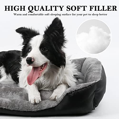 Cama de cachorro, camas de cachorro para cães médios grandes, cama de cachorro retângulo lavável para cachorro confortável