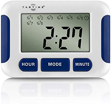 Tabtime Timer, lembrete eletrônico de comprimidos com 8 alarmes por dia, essencial para os pacientes de Parkinson