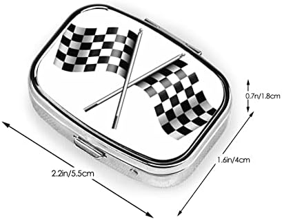 Bandeiras quadriculadas Mini -Viagem portátil Caixa diária de comprimidos - lembrete de comprimidos quadrados, caixa de vitamina