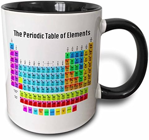 3Drose a tabela periódica de elementos de dois tons caneca, 11 oz, preto/branco