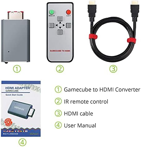 Link para o chumbo do adaptador HDMI GC para o NGC suporta 2x-duling de linha e inclui controle remoto simples plugue