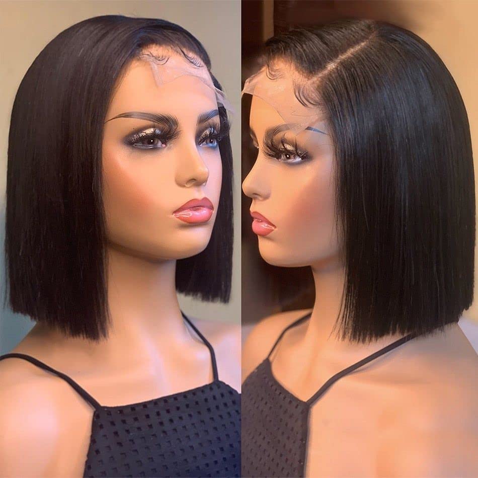 Bob Wigs Human Human Lace Front Wigs Short Bob Wigs Human Human para mulheres negras Cabelo virgem brasileiro 4x4 Lace Fechamento