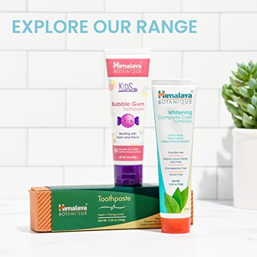 Himalaya Botanique Corto dental completo para cuidados, simplesmente canela, redutor de placa para dentes mais brilhantes e respiração