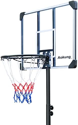 Acokung Portable Basketball Hoop Stand W/Wheels for Kids Youth Altura ajustável 5,4 pés - 7ft Uso para gols de basquete externo