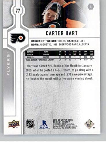 2019-20 Deck superior 77 Carter Hart Philadelphia Flyers NHL Hockey Trading Card