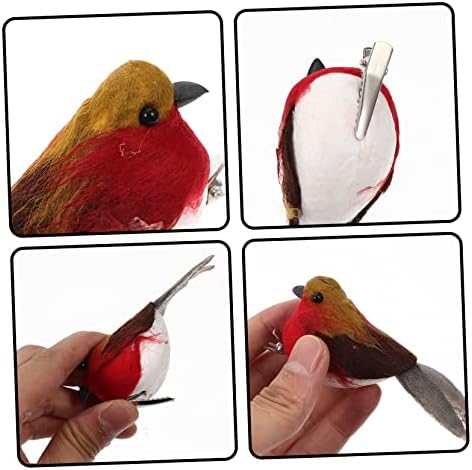 Nolitoy 6pcs Simulação de Páscoa Ornamentos de pássaros Decoração Decoração de decoração da casa Aves de páscoa Aves de casamento