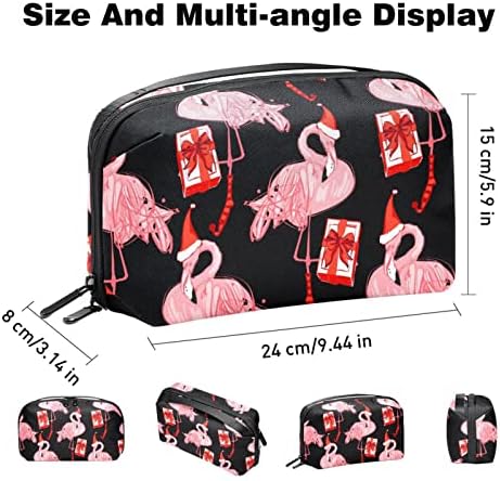 Bolsa de bolsas portáteis de organizações eletrônicas Flamingo Bolsa de armazenamento de cabos de viagem de Natal para discos rígidos, USB, cartão SD, carregador, banco de energia, fone de ouvido