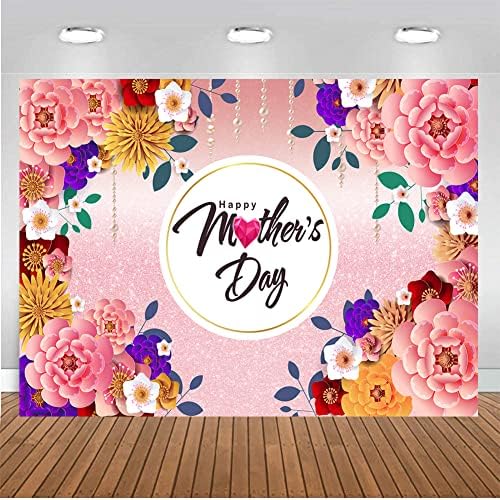 Chaiya 8x6ft do dia das mães Decorações da festa das mães Banner Dia das Mães Penas de Caso-Cenário Feliz Dia das Mães