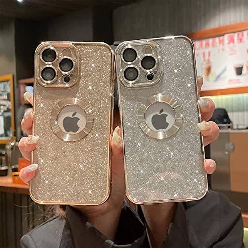 Kurhero para iPhone 12 Pro Max Case Bling Clear com lente de câmera Protetor de proteção Full Protection Luxury Electroplated Silicone