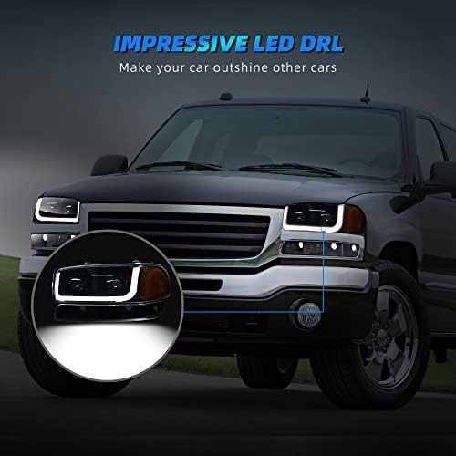 AutoSaver88 LED DRL FARÇOÇÃO COMPATÍVEL COM 1999-2006 GMC SIERRA 1500 2500/01-06 SIERRA 1500 HD 2500 HD 3500/2001-2006 YUKON