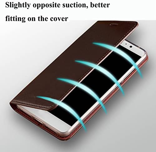 Caso da carteira de Yagelang para Samsung Galaxy S23 6,1 polegadas, capa de couro genuína de luxo com titular de cartas para homens homens Magnetic Folio Stand Tampo de proteção de proteção total, Brown 2