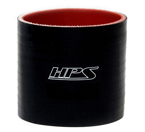 HPS 2-1/8 ID, 3 Comprimento, mangueira de acoplador de silicone, alta temperatura reforçada, 100 psi máx. Pressão, 350f máx. Temperatura, SC-8522-BLK, silicone, preto