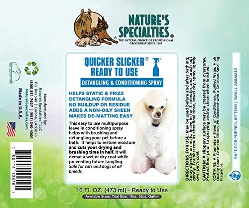 Ferramenta de limpeza dos irmãos Paw e pacote de spray de condicionamento de especialidades da natureza - pente de cã