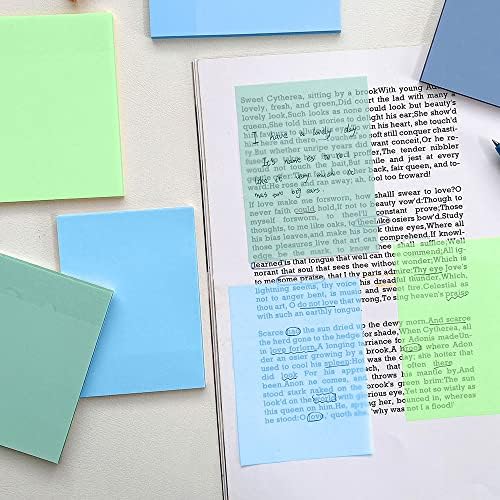 Notas pegajosas de 4 pacote, 3x2/3x3 polegadas, cores de cores vivas, fáceis de postar para escritório, escola, casa, uso diário