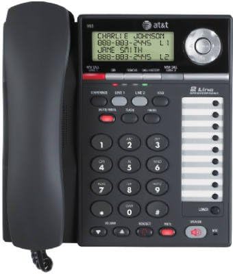AT&T 993 Telefone de 2 linhas com carvão de identificação de chamadas