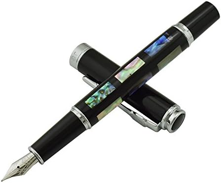 Jinhao 8802 caneta -tinteiro fino pontilhas de pérola brilhante de mar fundo com bolsa de caneta Conjunto