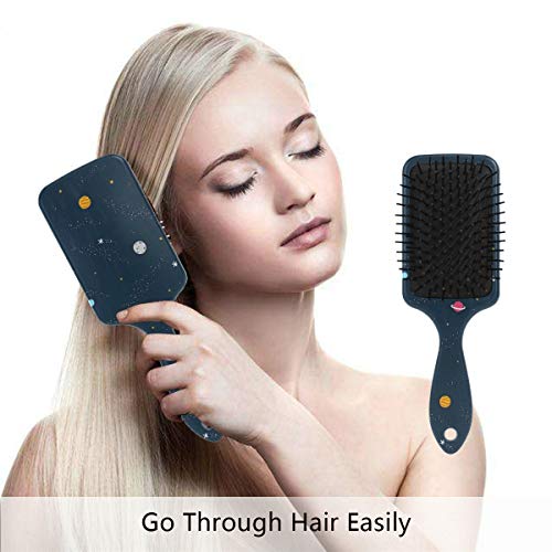 Vipsk Air Almofada escova de cabelo, impressão plástica colorida de planeta pequeno e grande, boa massagem adequada e escova de cabelo
