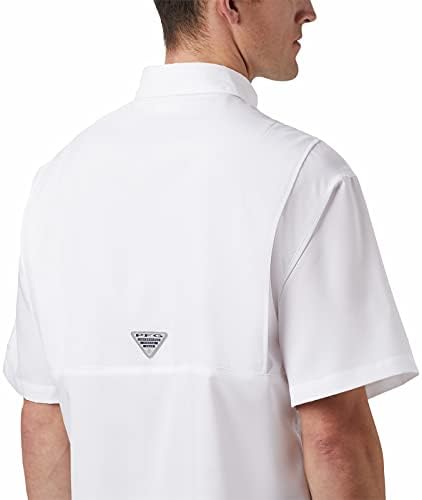 Columbia NCAA Clemson Tigers Men's Tamiami Short Manga Shirt, 4x -Large Big, Cle - White