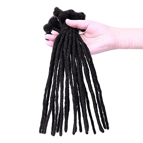 WACANDAN Human Hair Dreadlock Extensions Para homens/mulheres, 0,4 cm de espessura 14 polegadas 100 fios feitos à mão pode