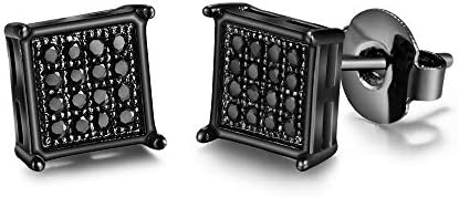 Tarso Hipoalergênico Brincos quadrados pretos Brincos Brincos de aço inoxidável Para orelhas sensíveis Jóias de jóias livres