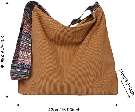 Fvowoh grandes sacos de vagabundo para feminino com sacola de veludo com zíper bolsas de ombro casual boho para feminino