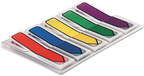 Post-it 684arr1 Arrow 1/2 polegada bandeiras de página, azul/verde/roxo/vermelho/amarelo, 20/cor, 100/pacote