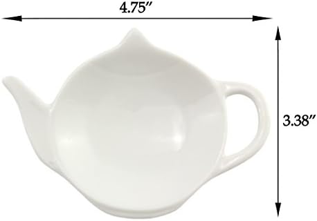 Coases -russas de chá de chá de cerâmica branca de cornucópia - descanso de colher; Conjunto de pires de caddy clássico de