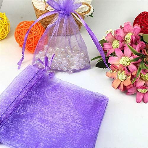 PULABO NICE DESIGN10 PCS Organza Material Bolsas de cordas de gado diariamente Organizadores de joias do casamento Sacos de presentes de papel de papelaria roxa Suprimentos superiores - qualidade e criativo