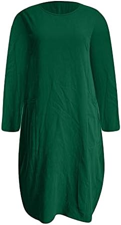 Qtthzzr vestido verde sálvia, vestidos de noite para plus size feminino clube de férias de manga longa de bolso slim de bolso profundo
