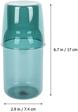 PretyZoom Water Garrafa de vidro de vidro Drinking Copo 1 conjunto de água com copo de copo de copo de copo de vidro de vidro de vidro copo de vidro de tampa de cabeceira de bebida recipientes de vidro