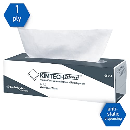 Kimtech 05514ct limpador de precisão, caixa pop-up, 1-ply, 14 7/10 x 16 3/5 branco, 140 por caixa