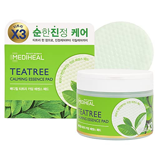 Tree Tree Soothing Cotton Toner Pads para a pele propensa a acne, almofada de essência calmante com lenços duplos, hidratação e