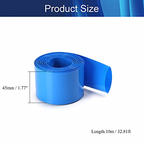Aicosineg Battery Shrink Wrap PVC 45mm dia 10m/32,81 ft Comprimento do comprimento de mangas de mangas de mangas Protetor Razão