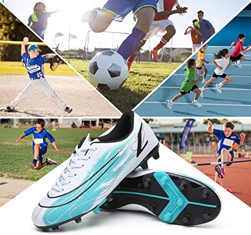 Hanani Kids Soccer Cleats Meninos Sapatos de futebol meninos jovens atléticos ao ar livre e beisebol interno Baseball Firm Clok Sneaker flexível confortável