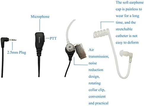 Walkie talkies fone de ouvido com microfone de 1 pino de pino de pino compatível com os rádios Motorola Talkabout T402 T600