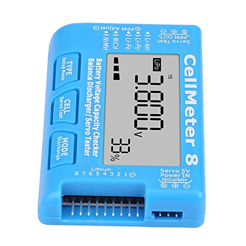 RC Cellmeter 8 Capacidade de bateria digital Voltor de bateria Testador de tensão LCD Luz de fundo para Lipo Life Li-Ion Nimh Nicd