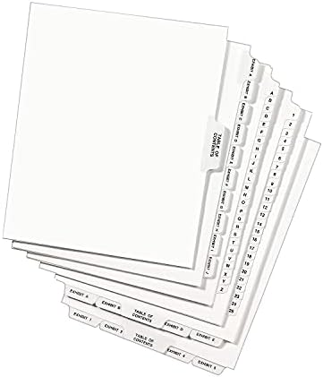 Avery 01416 Avery Legal Exhibe Divishers da aba lateral, 1-TAB, Título P, LTR, White, 25/PK