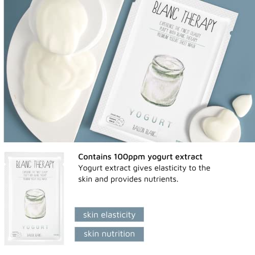Terapia de Ballonblanc Blanc | Presente relaxante do spa de autocuidado | Conjunto de cuidados com a pele da máscara facial | 6 máscaras de folha nutricional da pele | Nova versão |