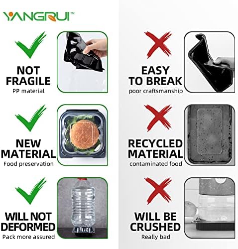 Yangrui Clamshell retira recipientes, embrulho de encolhimento anti-capa 55 pacote de 6 x 6 polegadas 16 onças Prep