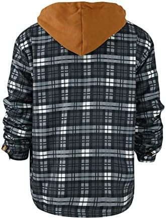 Casacos de homens e jaquetas moda camisa xadrez Adicionar veludo para manter jaqueta quente com jaquetas de capuz para homens