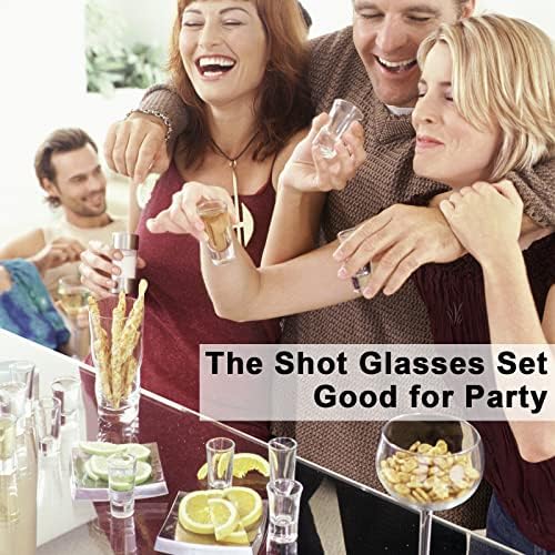 Conjunto de vidro de shot de base pesado suprobarware de 12, óculos de tiro de 1,2 onça com base pesada ótima para uísque, tequila,