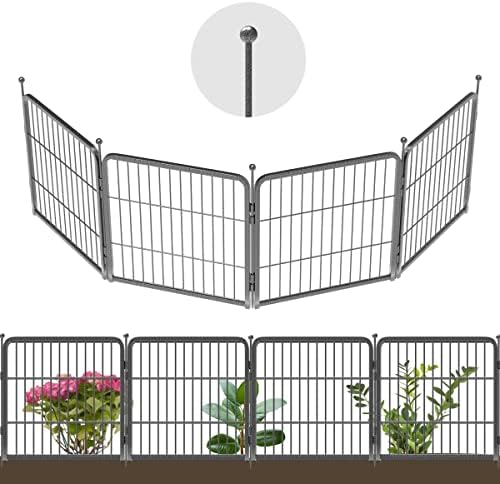 Painéis de cerca de jardim FXW para quintal 4ft × 24in 2 pacotes de cercas de jardim decorativas ao ar livre para pátio,