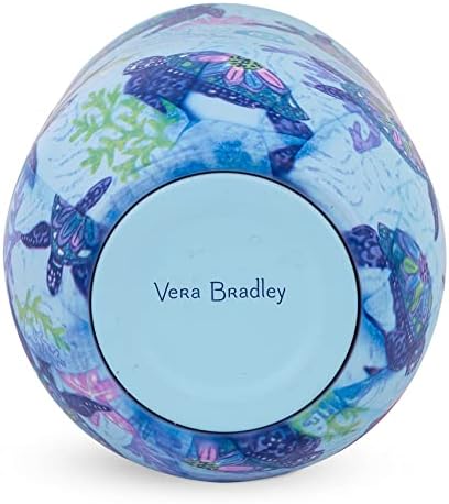 Vera Bradley Tumbler de vinho isolado, copo de viagem de 12 onças, copo azul de aço inoxidável com tampa, sonho de tartaruga
