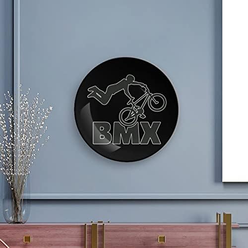 BMX Bike Bone China Decorativa Placas Cerâmicas Artesanato Com exibição Stand para decoração de parede de escritório