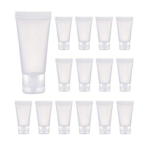 20pcs Plástico transparente Tubos vazios com tampa de flip Tubos macios Squeeze garrafas de limpeza facial garrafas recarregáveis