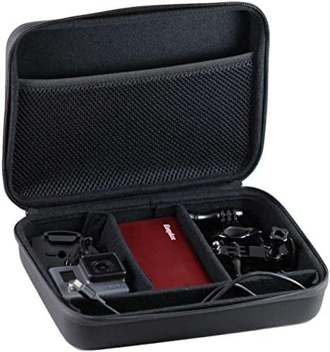 Navitech 9 em 1 Ação Câmera de acessórios Kit Combo e estojo de armazenamento cinza acidentado compatível com a câmera de ação da GoPro Hero+ 2014