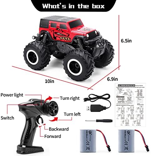 JONEALA RC TROCHES 4X4 OFFROADA SEMPLETA - 2,4 GHz Anfíbios de controle remoto de carro brinquedos para meninos 4-7,