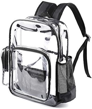 Mochila clara de Jomparo Hovery Duty com compartimento de laptop grande, veja através de sacos de livros de plástico para escola, estádio, segurança, esportivo